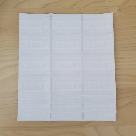 48 Large Fragile Handle With Care Stickers & Thank you Self Stick Labels 3" x 2 - Picture 3 of 6